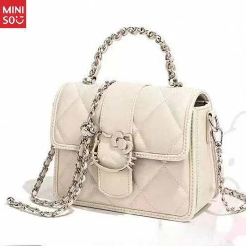 Miniso Hello Kitty Small Square Bag, Unique Chain Strap Crossbody Purse for Women & Girls