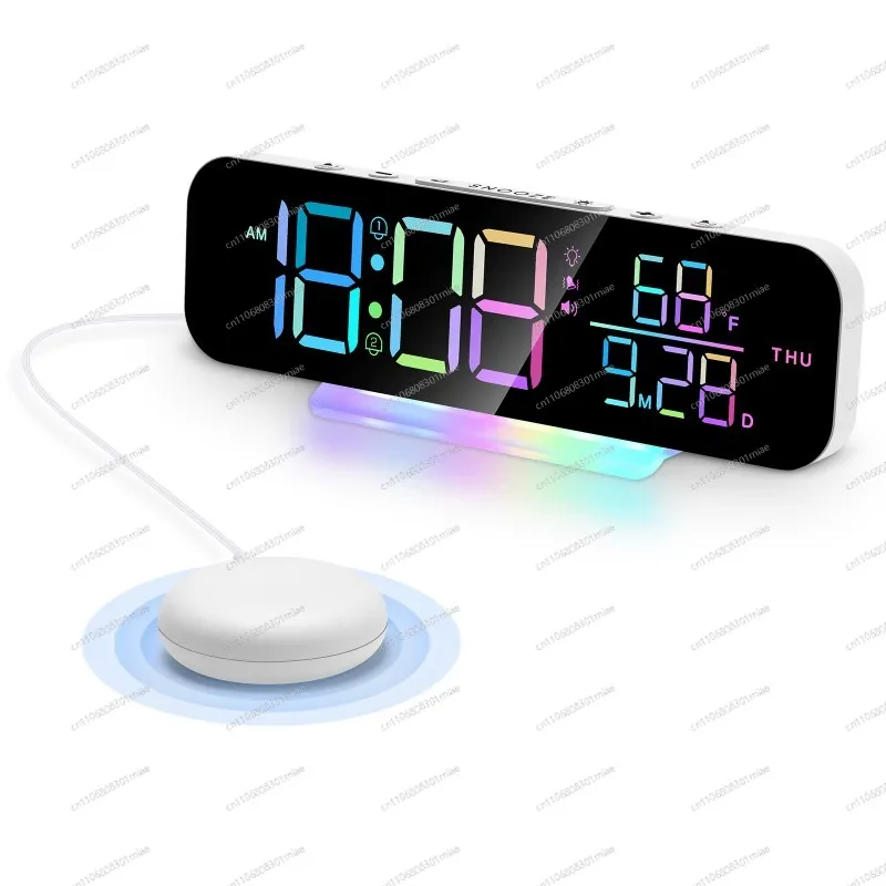 Vibrating Color Electronic Alarm Clock with Flash Reminder, Alarm Clock for Deaf and Hard of Hearing People