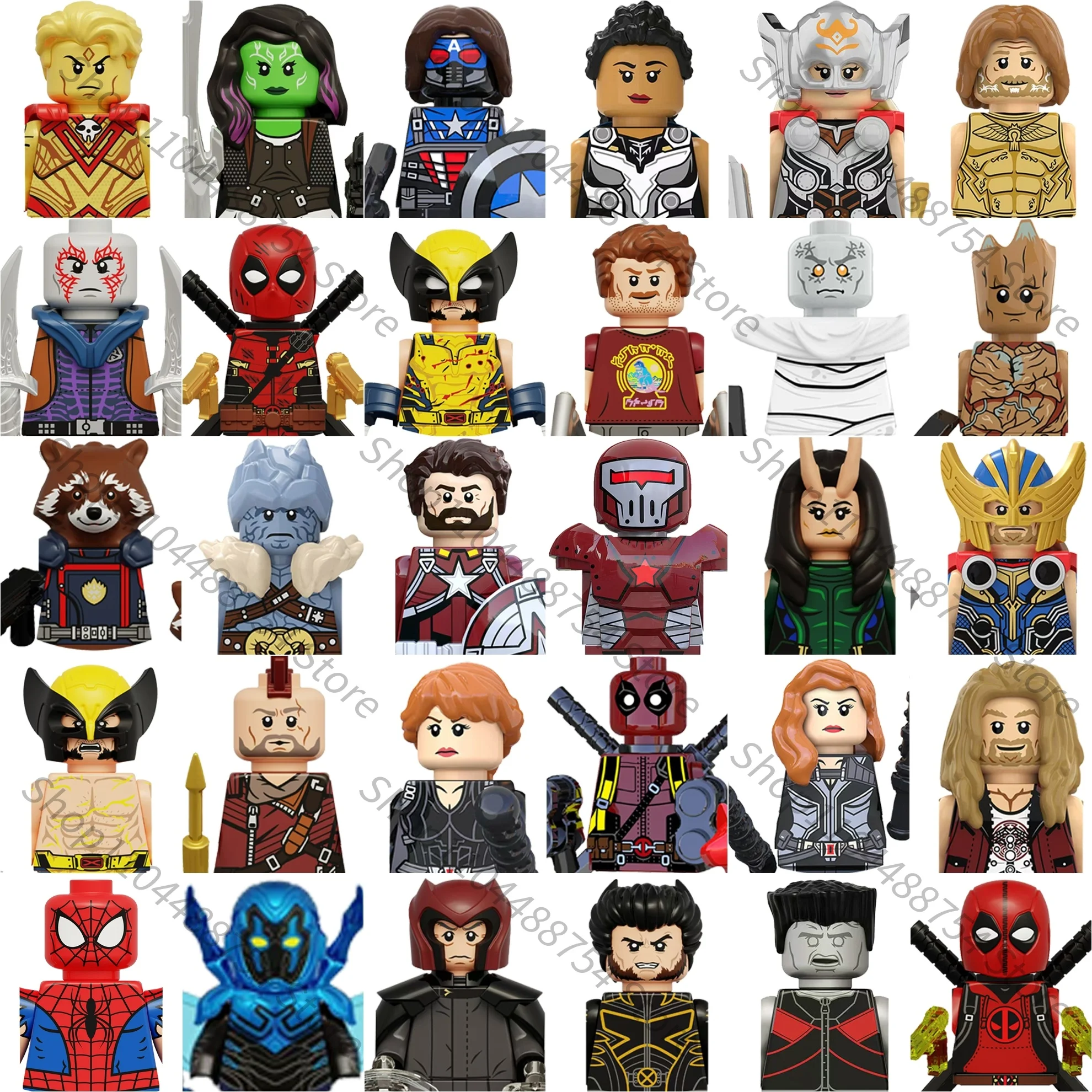 

NEW Marvel Supergirl Spider-Man Captain America Thor classic movie MINI building block gift toys Children's brick toys