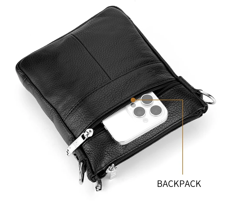 Herren-Einzelschultertasche aus echtem Leder, lässige Business-Umhängetasche, hochwertige Ledertasche für Herren – Detail 7