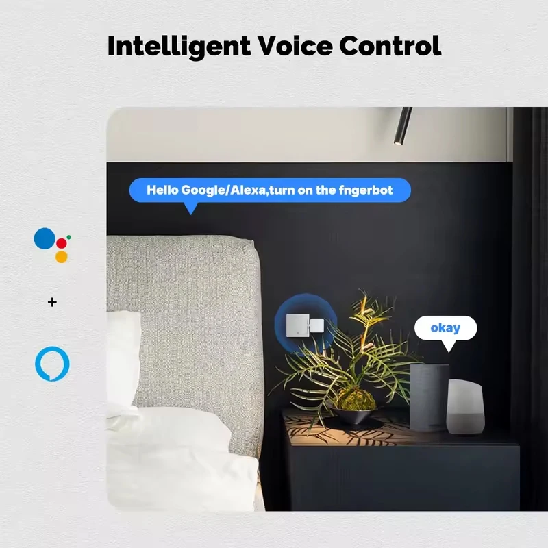 MOES Tuya Smart Bluetooth Finger Robot, Button Switch Key Приложение Smart Life с голосовым управлением через Alexa, Google Assistant