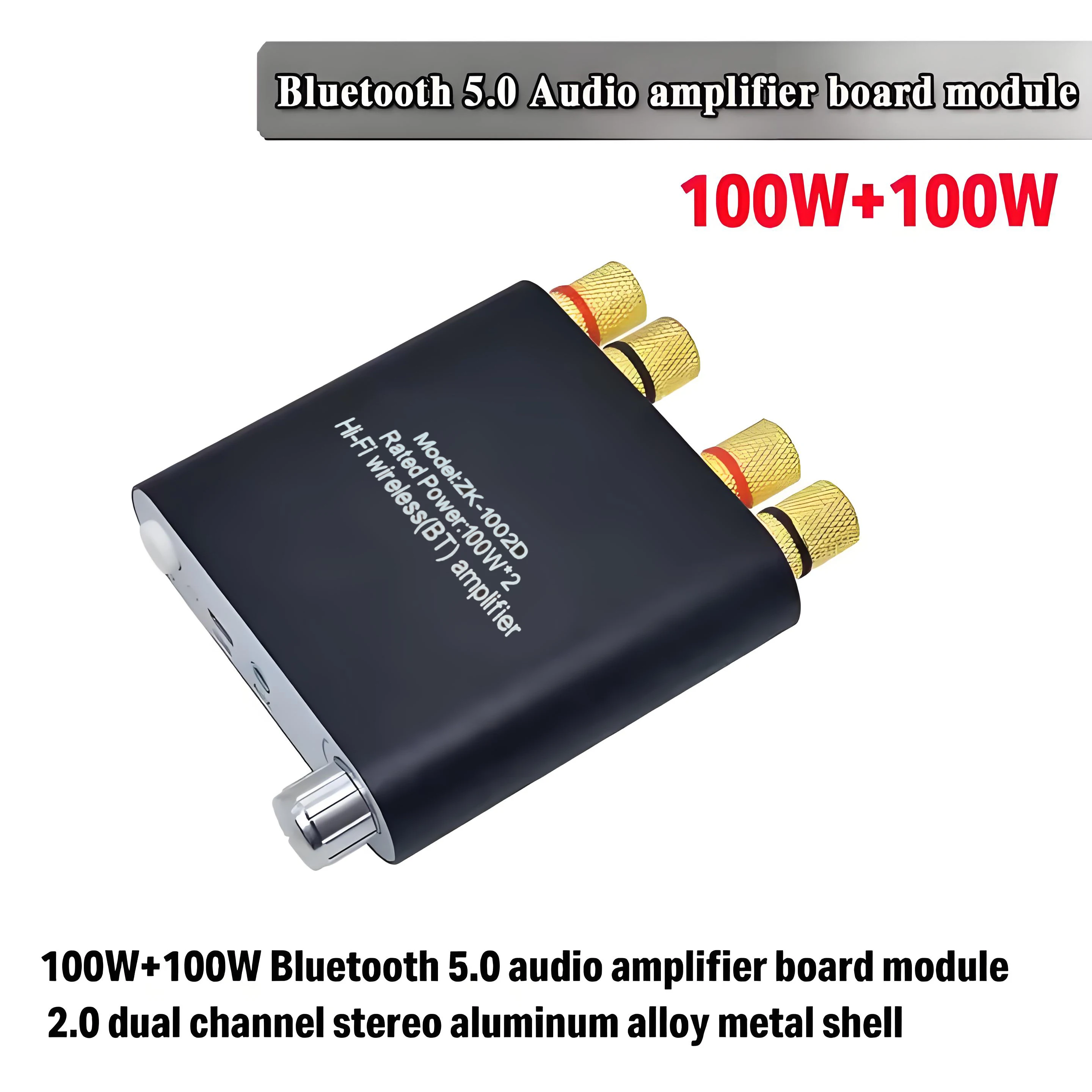 Creatall 1002D 100W*2 BT 5.0 Wireless Mini Stereo Audio Power Amplifier Board TPA3116D2 5.0 AMP Car Home Receivers Amplifiers