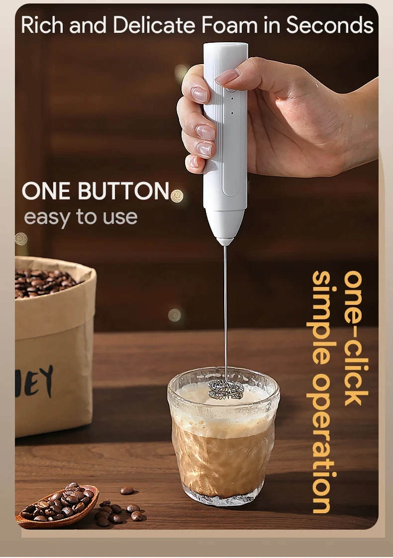 

1 электрический вспениватель для кофе, вспениватель для молока, 3-скоростной перезаряжаемый электрический ручной миксер для кухни, миксер для взбивания яиц и сливок.