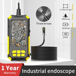 Endoscópio industrial com lente dupla, Bore Scope, Snake Camera, IP68 Sewer Pipe, Inspeção de drenagem, carro, Home Duct and Pipe, 200W, 8mm