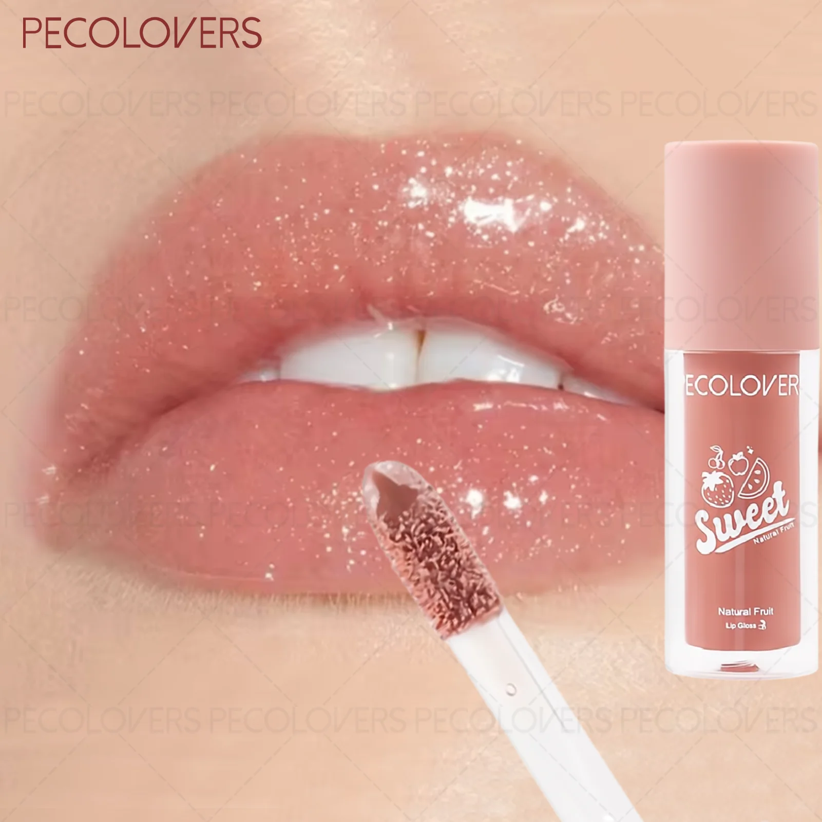 1 Pcs Fruit Flavor Lip Gloss,  Hydrating Non-sticky Lipstick, for Dry Lips, Vibrant Colors, Daily Makeup, Lip Glaze