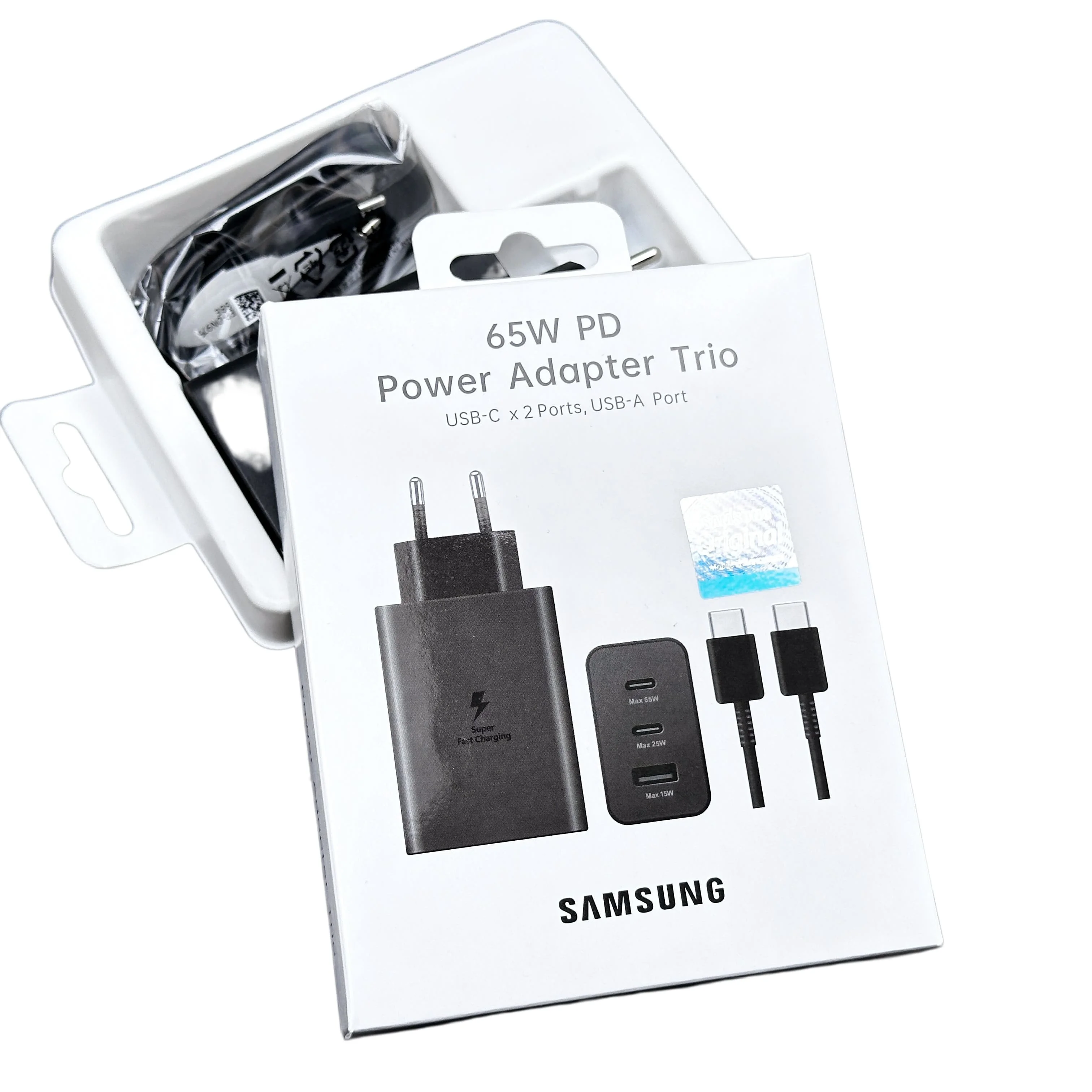 Samsung 65W Charger 25W 15W Super Fast Charge EU Certified Adapter Compatible with Galaxy Z Fold 5 4 3 Flip 5 4 3 S23
