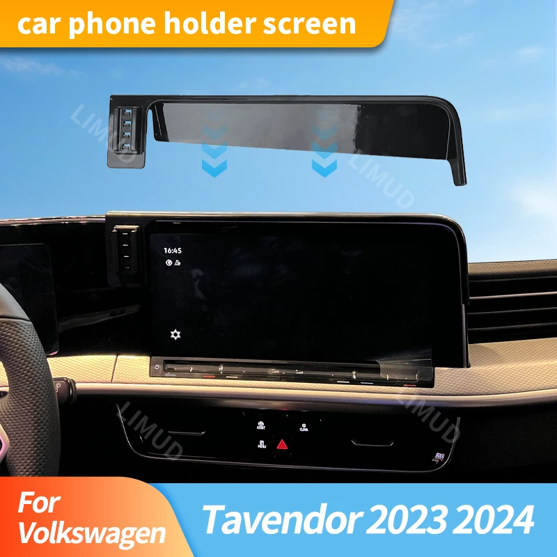 Car Mobile Phone Holder With Wireless Charging For Volkswagen Tavener 2023 2024 12-Inch Screen Navigation Holder Car Accessories