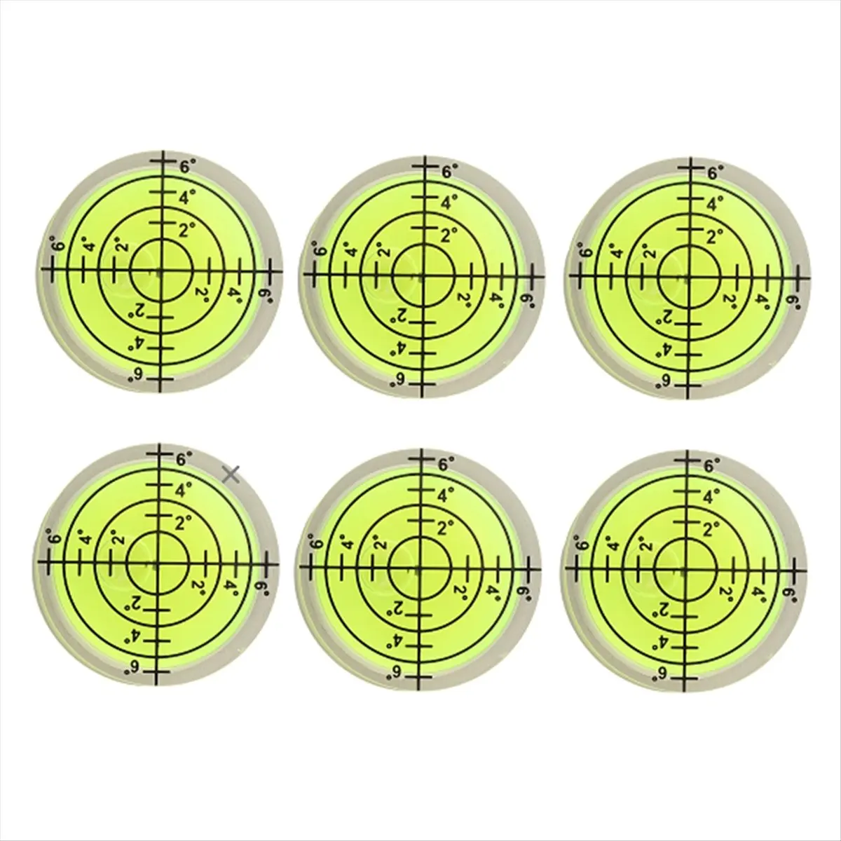 T34C 6Pcs Circular Bubble Spirit Levels for RVs Cameras Tripods 32mm Leveling Tools for Turntable Phonograph