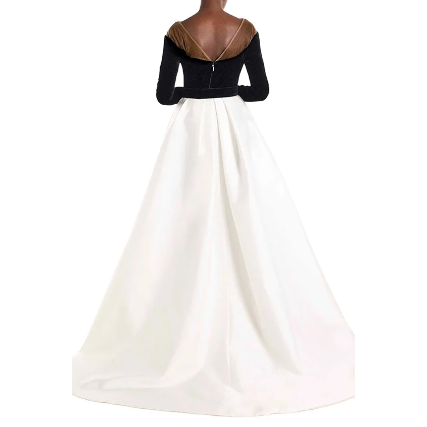 Trendy Satin Skirts Ready To Wear Ivory 스커트 Formal Party Skirts For Photos Maxi Skir Long with Tail Behind ropa de mujer