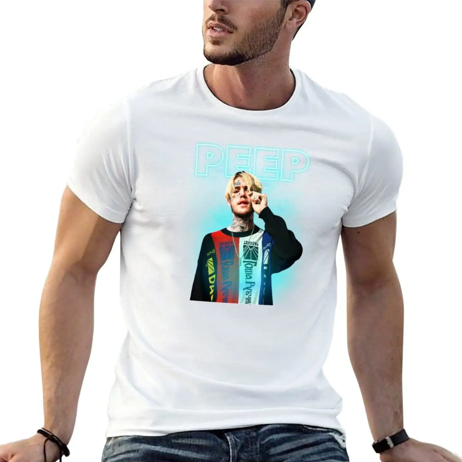 Lil. Peepz Neon Peep Design T-Shirt cotton man t-shirts oversizeds vintage t shirt men