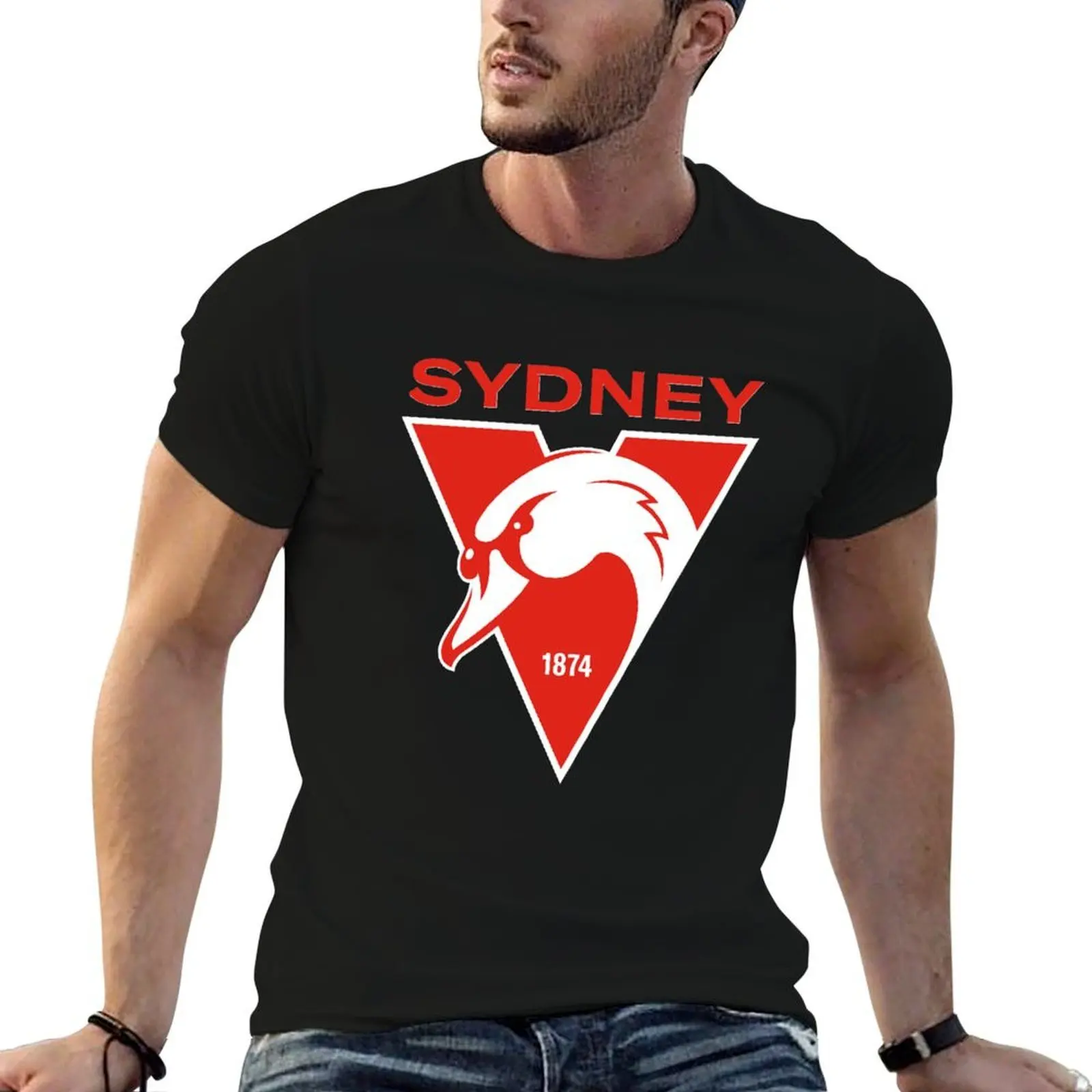 

Sydney the Bloods Swans Haughty Swannies-Logos T-Shirt t shirts for man graphic vintage funny t shirts man T-Shirt