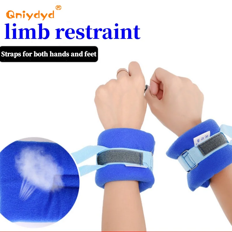 Medical Limb Restraint สายคล้อง Bedridden ผู้ป่วยข้อมือข้อเท้าเข็มขัด Stretcher Fixation เข็มขัด Rehabilitation Binding เข็มขัด