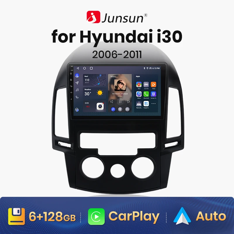 

Junsun V1 AI Voice Wireless CarPlay Android Auto Radio for Hyundai I30 2006 2007 2008 2009 2010 2011 4G Car Multimedia GPS 2din