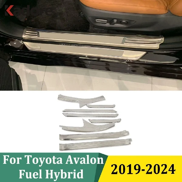 

Для Toyota Avalon Fuel Hybrid 2019-2024: Накладки на внутренние и внешние пороги из нержавеющей стали, защитные накладки, аксессуары для автомобиля