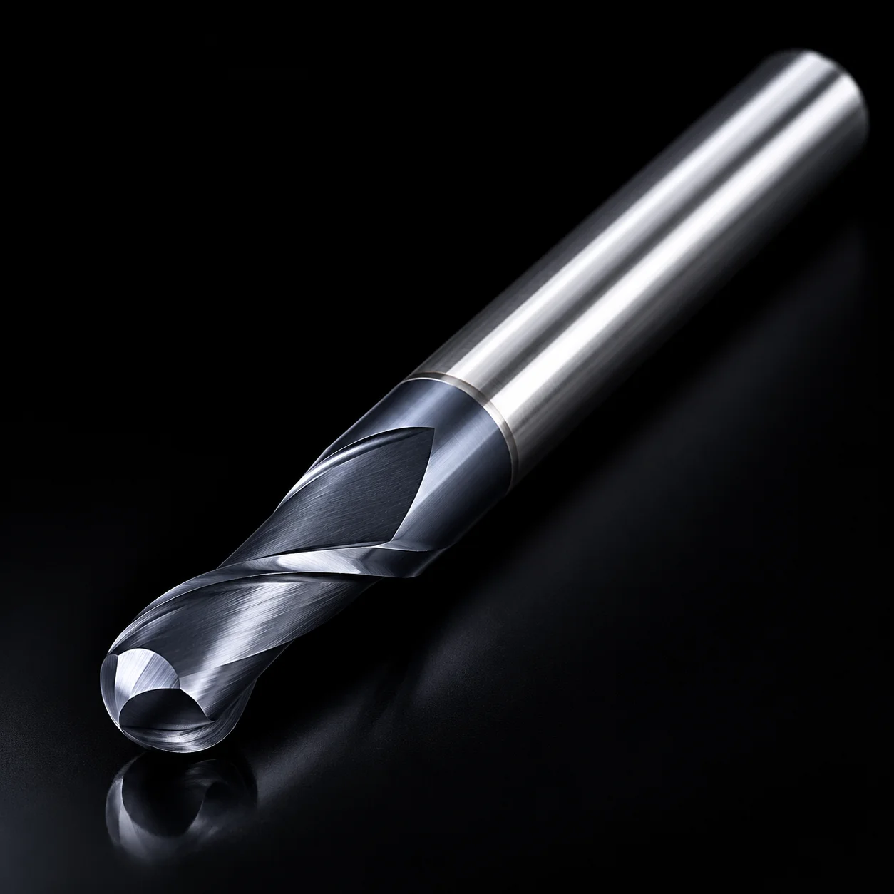 HRC70 Vollhartmetall-Schaftfräser mit Kugelkopf, schwarz nanobeschichtet, hohe Härte, CNC-Fräser für Edelstahl R1 R2 R3 R4 R5 R6 – Detail 1