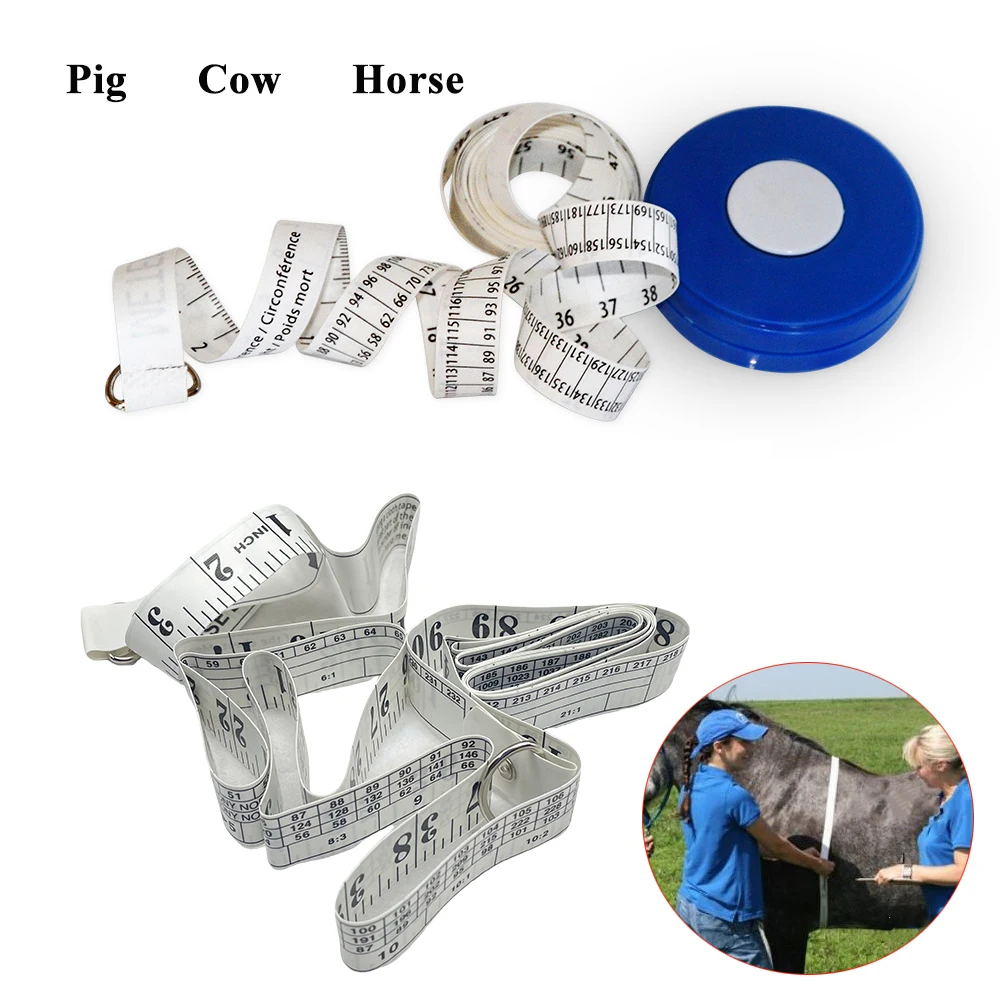 Cinta de ponderación para caballos, ponis, cerdo, ganado, regla de cálculo de peso Manual de 2,5 m de longitud, equipo veterinario de Agricultura, 1 ud.