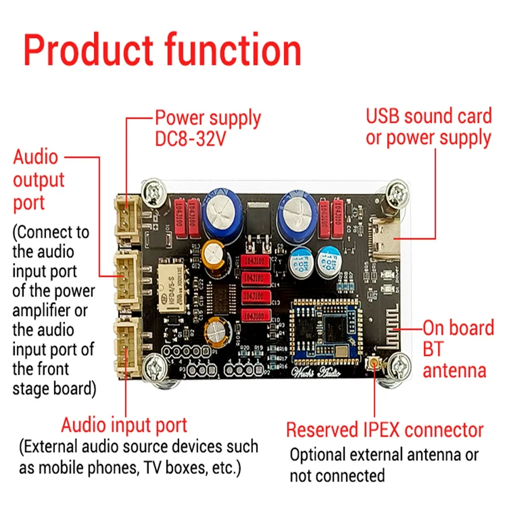 ZK-QCC Qualcomm QCC5125 QCC3034 Bluetooth 5.1 lossless decoding board APTX LDAC fever level