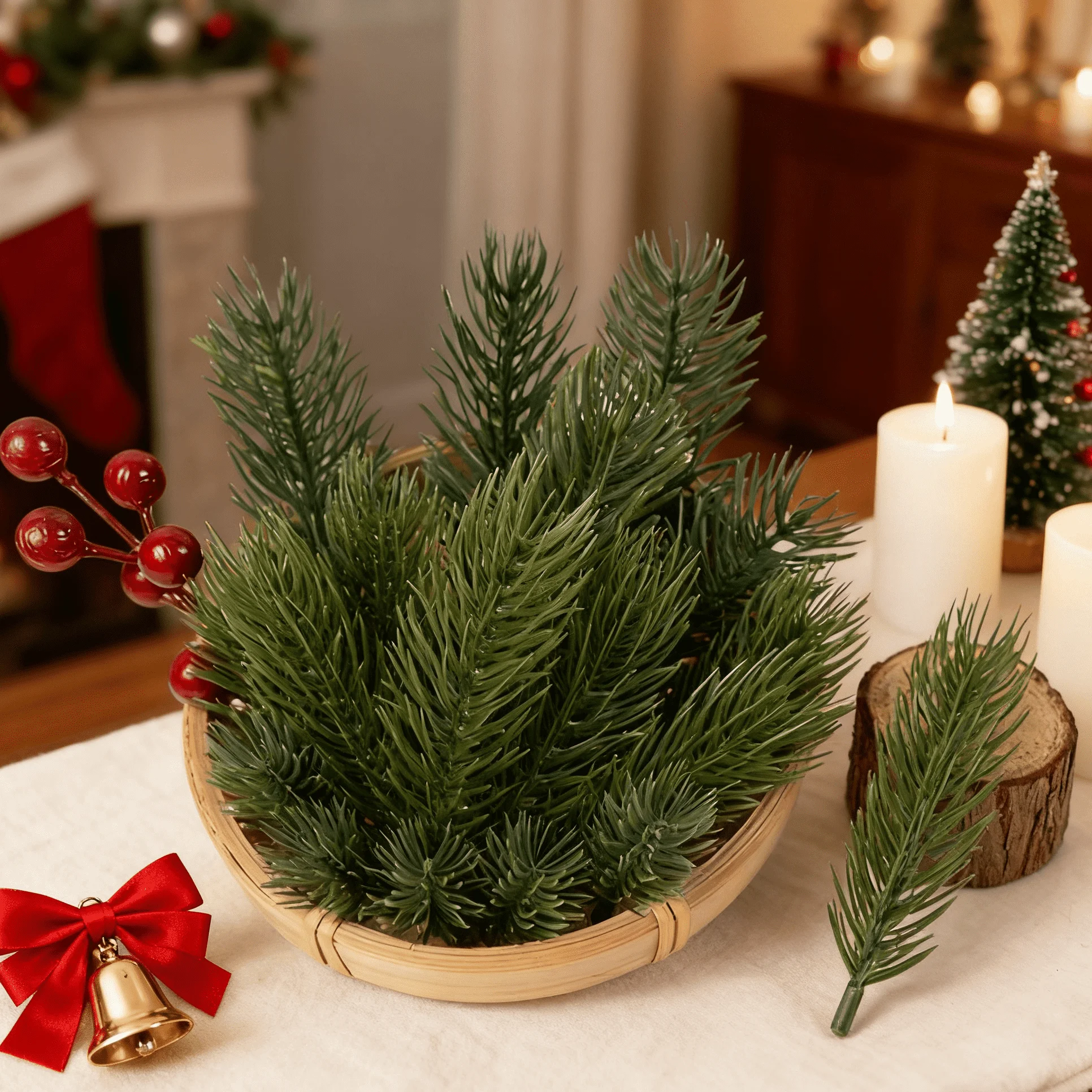 10/30Pcs Künstliche Pflanzen Kiefer Nadel Kunststoff Weihnachten Baum Kranz Hause Zimmer Festival Outdoor Garten Hochzeit Decor Zubehör