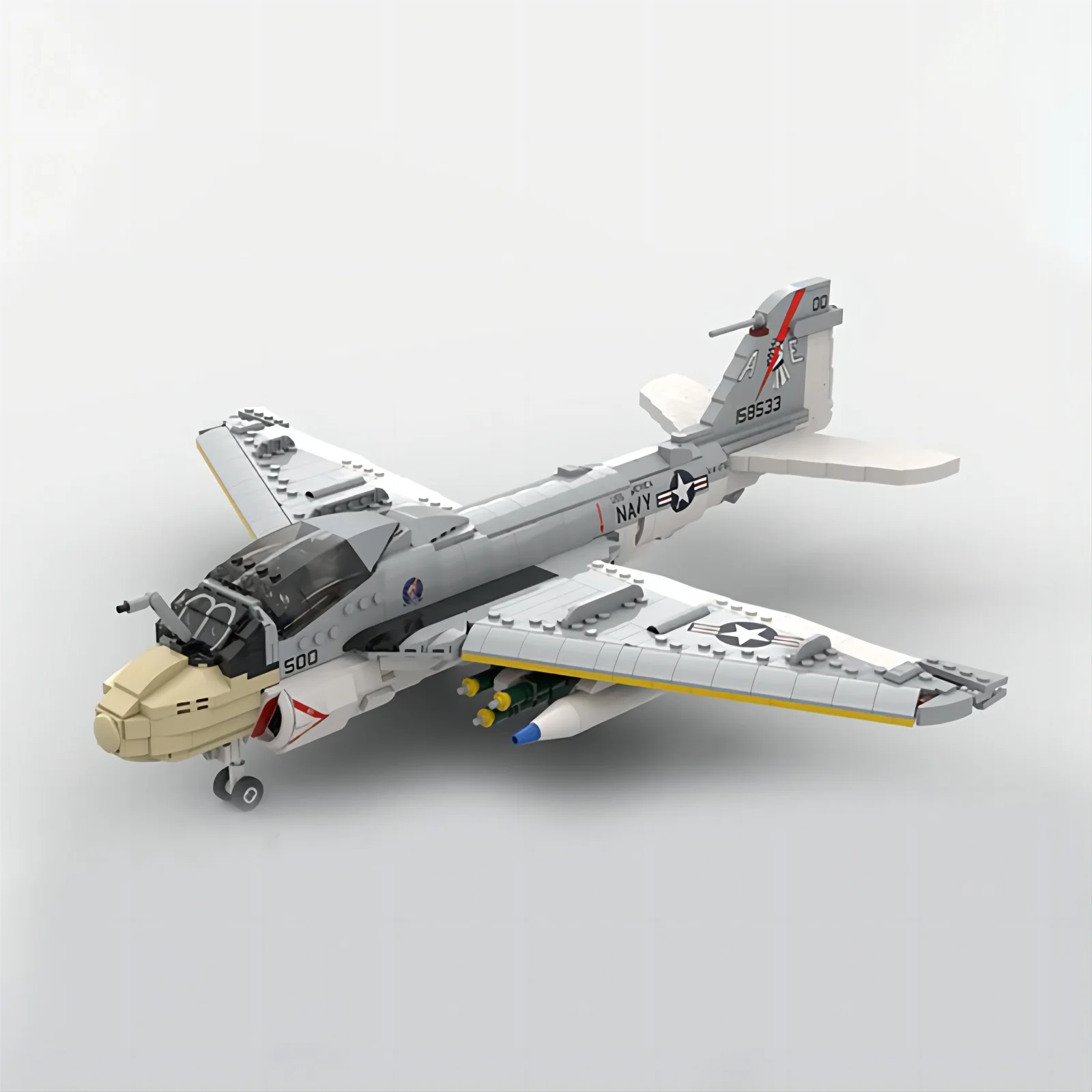 1568PCS Moc Building Block Military Model 1:35 A-6E Intruder Fighter Gift Christmas Toy DIY Set Assembly