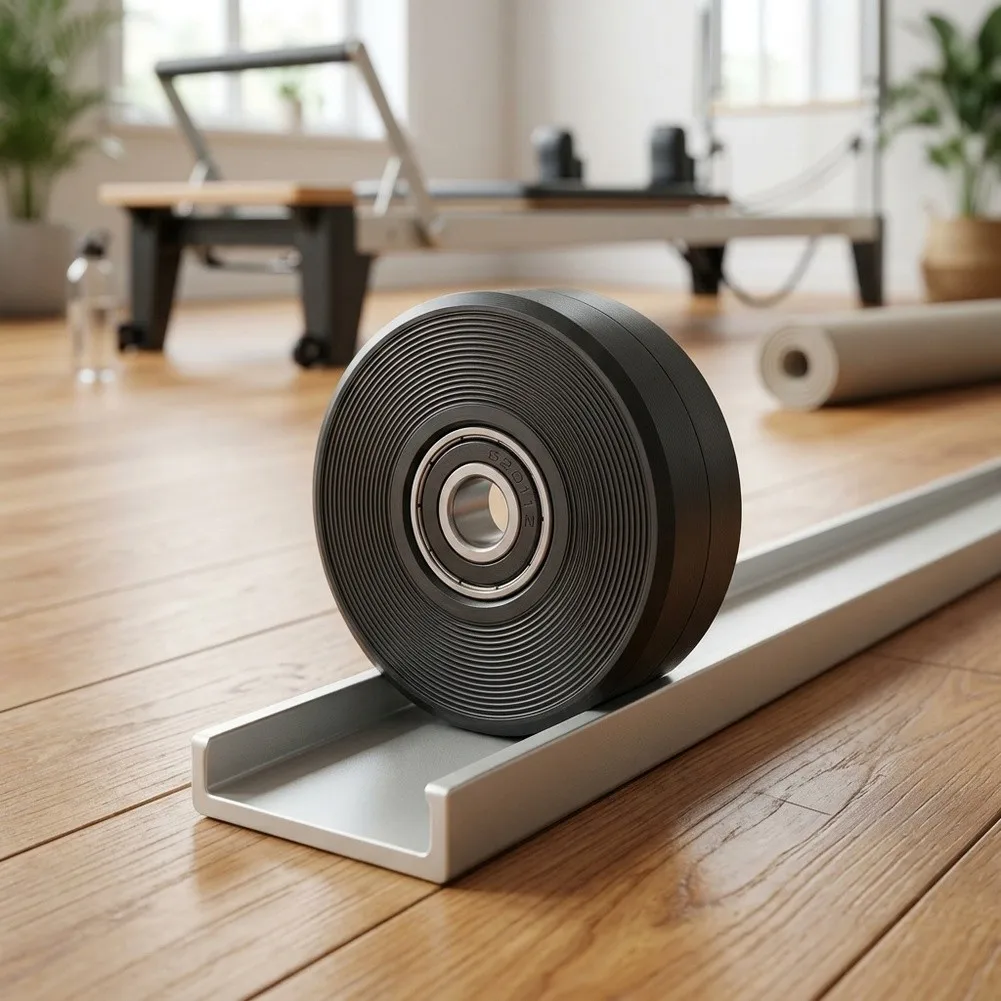 For Pilates Reformer Carriage Roller 8mm Bore Silent High-Elastic Material With Precision Steel Ball Bearing Parts