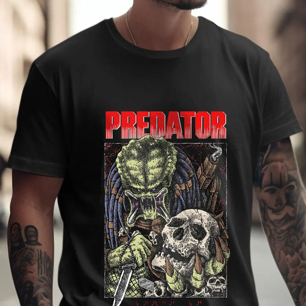 PREDATOR Trophy Retro Aliens Sic-Fi Gift T shirt Predator Monster Hunter Graphic clothes Yautja Warrior print Tee All size Tops