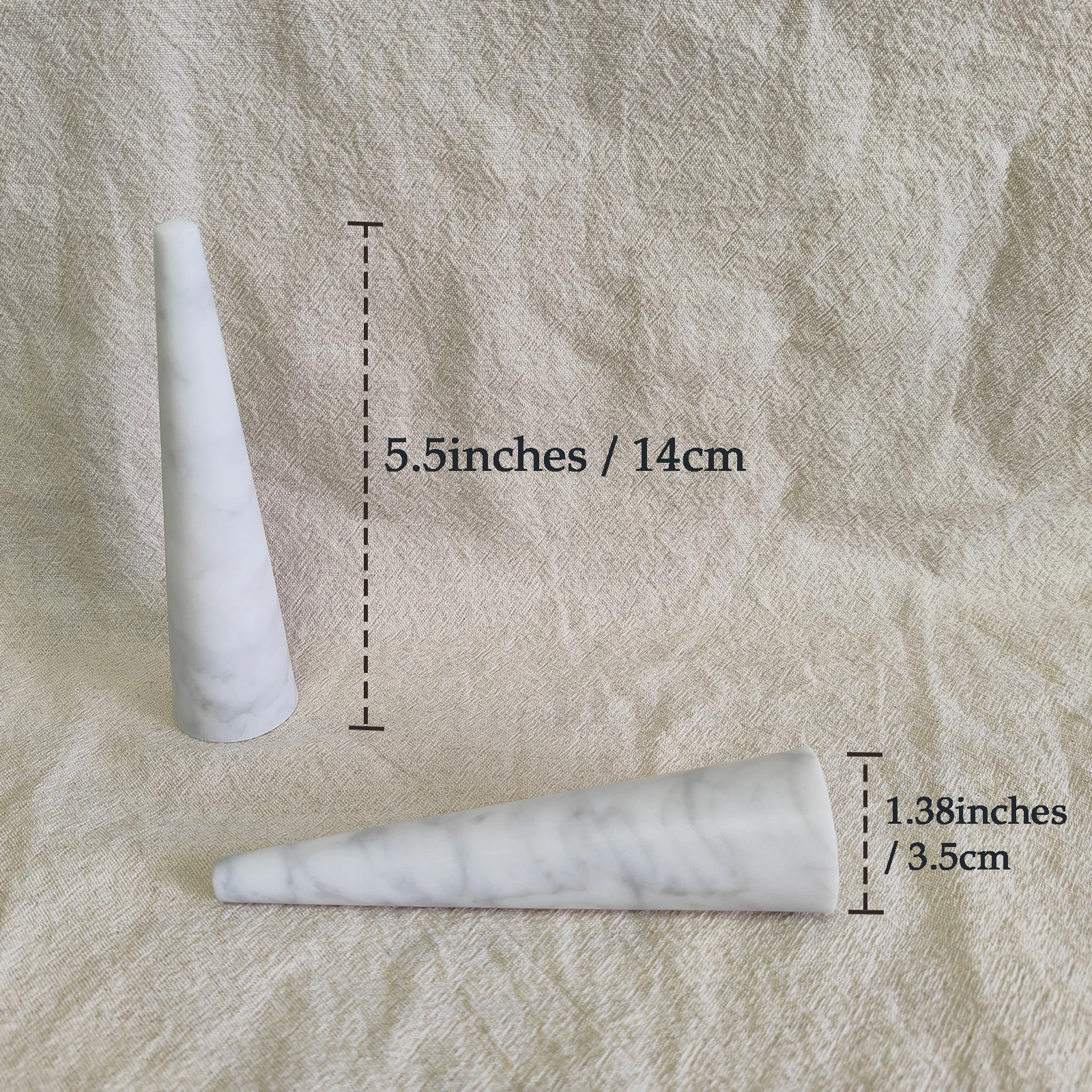 Elegant White Natural Marble Ring Cone Minimalist White Marble Holder for Wedding Bands, Engagement Rings & Jewelry Display