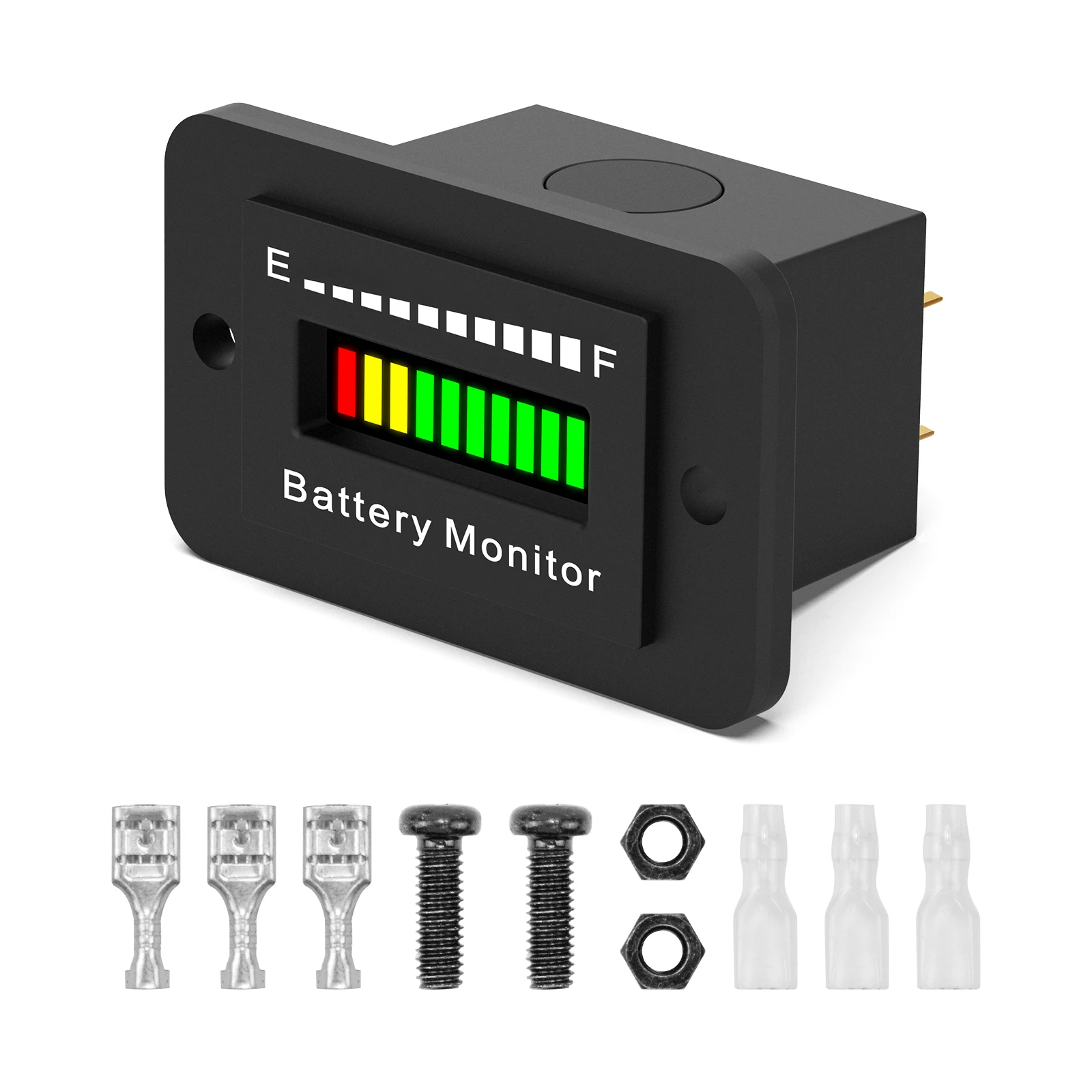 LED Voltage Battery Meter Monitor 12V 24V 36V 48V 60V 72V Waterproof Lithium Acid Monitor Meter for Golf Cart RV Boat Cart