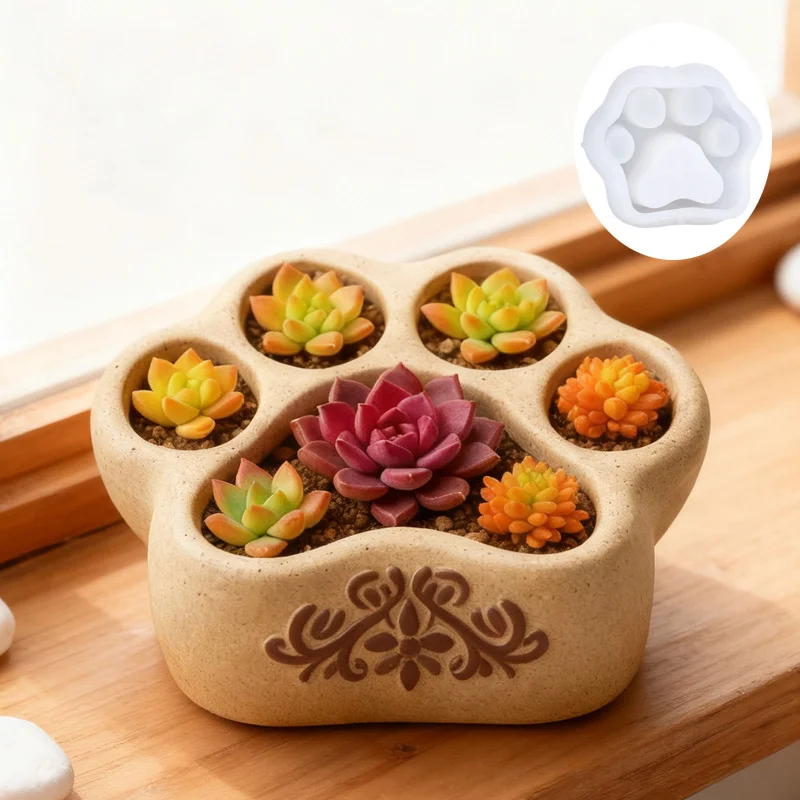 

DIY Cat Paw Planter Silicone Mold for Epoxy Resin, Cement/Plaster Cups, Scented Candles & Flower Pot Crafts
