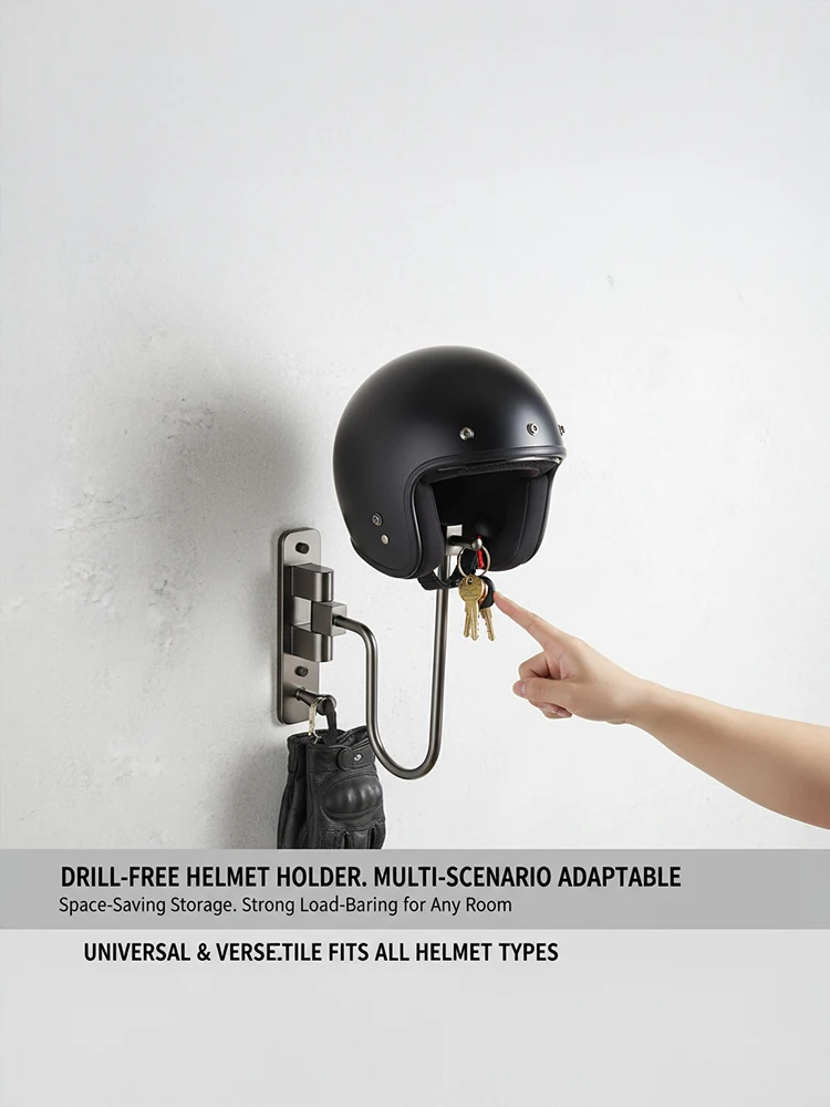 

Настенная подставка для мотоциклетного шлема, 1 шт., подходит для домашнего использования, подходит для различных шлемов, держатель для хранения головных уборов