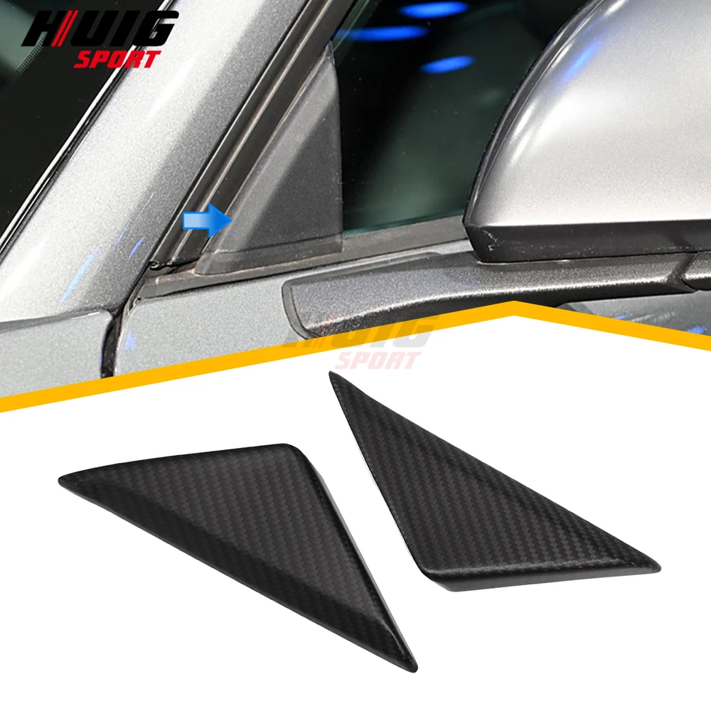 Carbon Car Exterior Front Window A-Pillars Anti-Wind Cover Trim Accessories For Ford Mustang S650 GT EcoBoost Dark Horse 2024