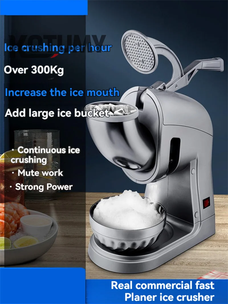 Ice Crusher Commercial Milk Tea Shop High Power Full-Automatic Shaved Ice Electric Stall Snowflake Ice Sand Machine