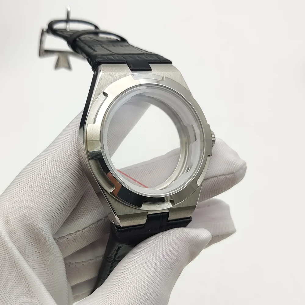 مشاهدة التجمع ، والرجال 40 مللي متر ساعة ميكانيكية مقاوم للماء لحركة NH35 ، وحالة مستديرة ، وحزام من الجلد