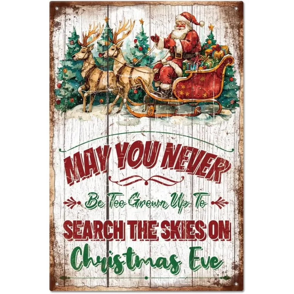 Santa Claus and Elk Tin Sign 