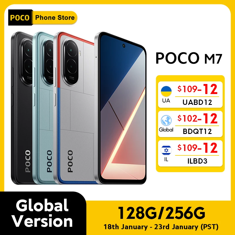 【Marca +】POCO M7 versión Global teléfono móvil 6,9 ''144Hz FHD + DotDisplay 7000mAh batería 50MP cámara NFC Snapdragon 685