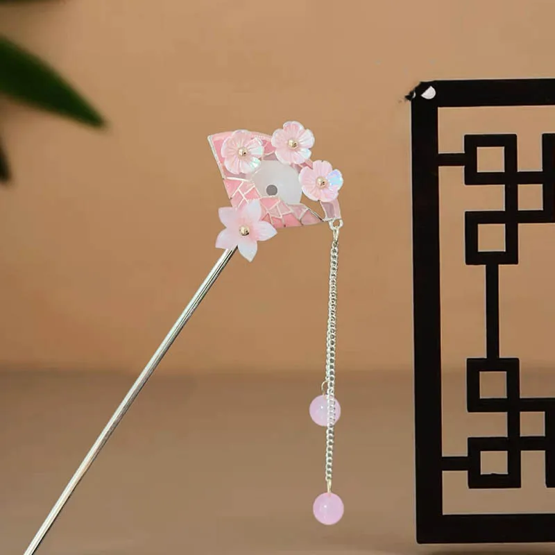 

Ancient-style walking and swaying, new Chinese-style folding fan hairpin, women's high-end tassel hair accessory, Hanfu headwear