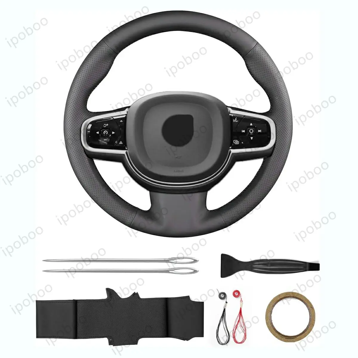 

Чехол на руль ручной работы для Volvo 2020 XC90, S90, V90 Cross Country, 2019 V60, 2018 XC60, 2017 S90, V90 Estate, V90 Cross