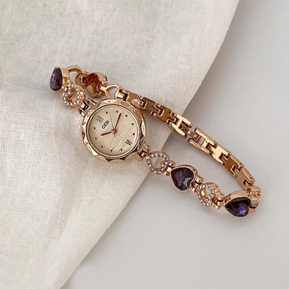 Fashion temperament minimalist luxury small disc with quartz women's watch for women‘s girl party gift jewlry wholesale