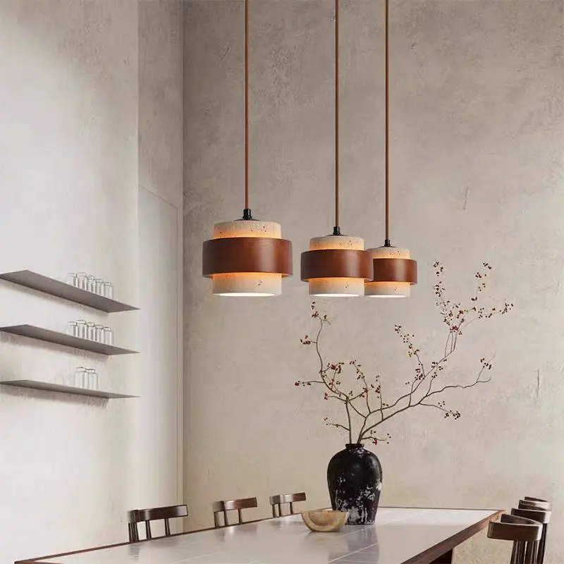 

Японская маленькая желтая травертиновая люстра, минималистичный светильник ваби-саби, светильник B & B, ресторан, бар, столовая, прикроватная каменная лампа