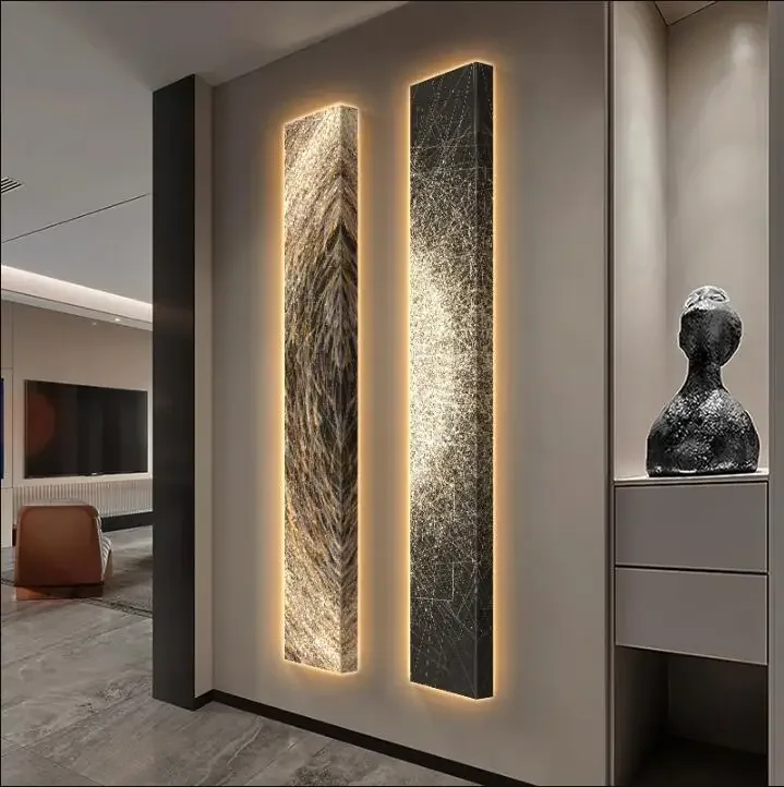 Lâmpada de parede de liga de alumínio de luxo Luz varanda Pintura decoração de parede LED luminoso para sala de estar Corredor Decoração de casa