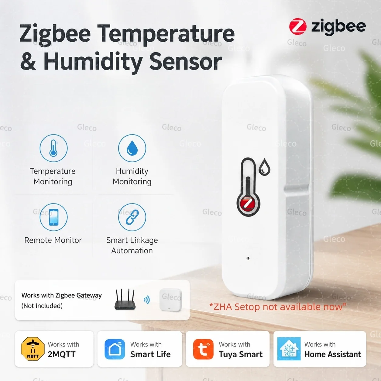 Tuya Zigbee 3.0 Mini-Temperatur- und Luftfeuchtigkeitssensor für den Innenbereich, Smart Home-Thermometer, Hygrometer, Fernbedienung, funktioniert mit Z2M Smart Life