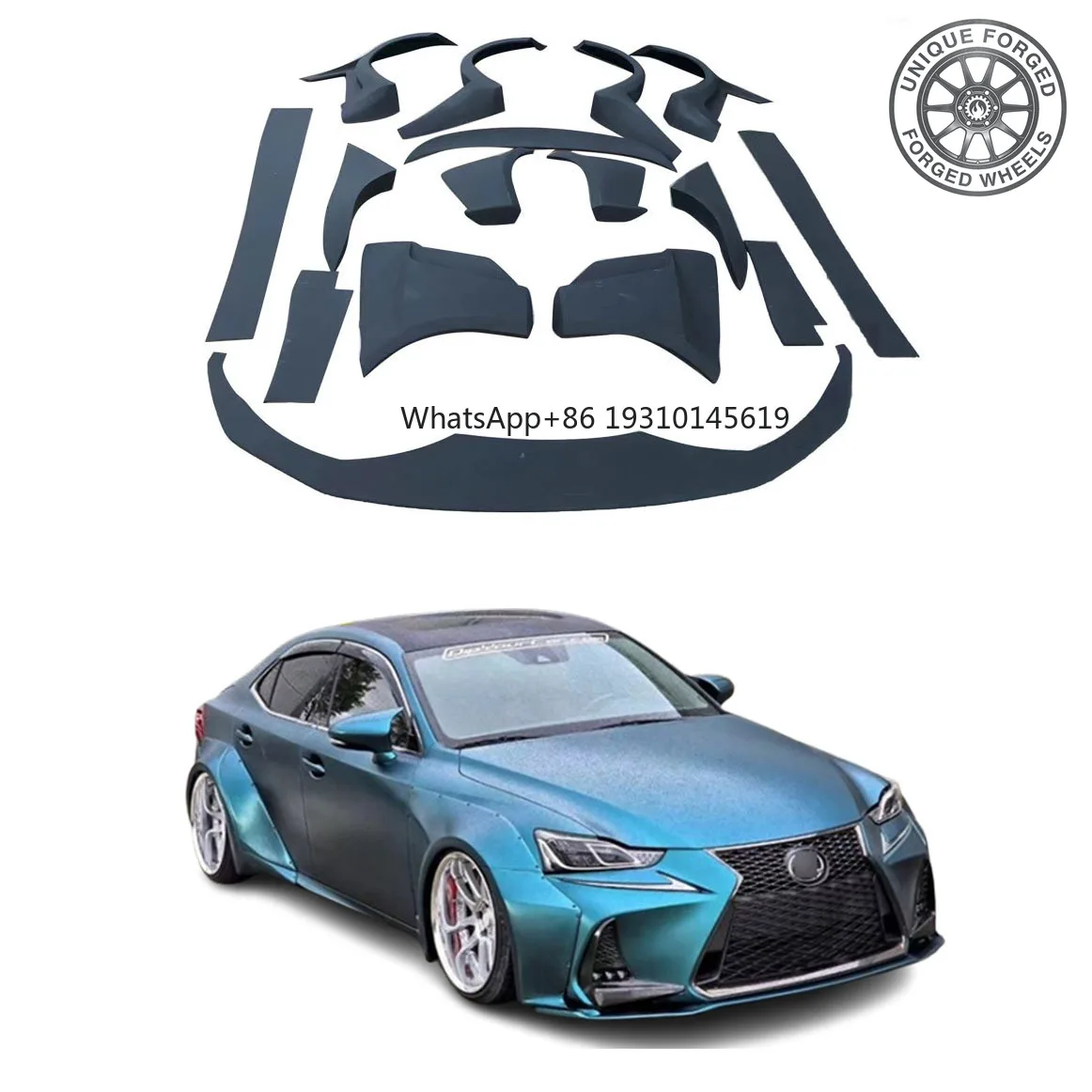 26Pcs High Fit Body Kit For Lexus IS 13-19 Front Lip Rear Diffuser Side Skirts Wheel Eyebrow Fender Bumper