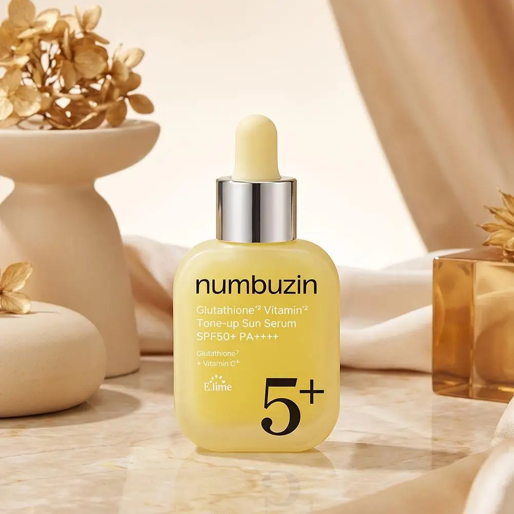 Numbuzin No.5+ Glutathione Brightening Sunscreen Essence Vitamin C Radiant Tone-Up Dual-Action Sun Care Weightless Hydration