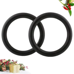 2PCS Replacement Fitness Rings Plastic Gymnastic Ring for Strength Bodyweight Training Cross-Training Workouts (Black)