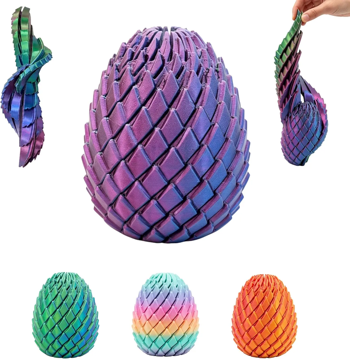 Twisty Fidget Egg 3D Printed Toys Sensory Desk Toys Stress Relief Easter Basket Stuffers Small Gifts
