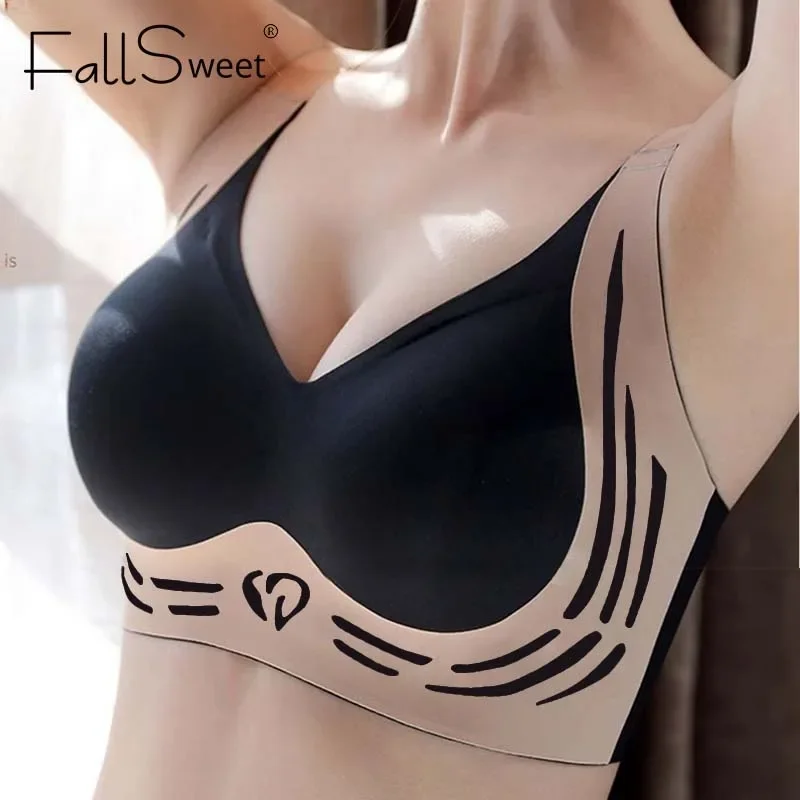 FallSweet 4PCS Women's Push Up Bra Seamless Super Gather Bras No Steel Ring Bra Comfort Breathable Brassiere Female Lingeries
