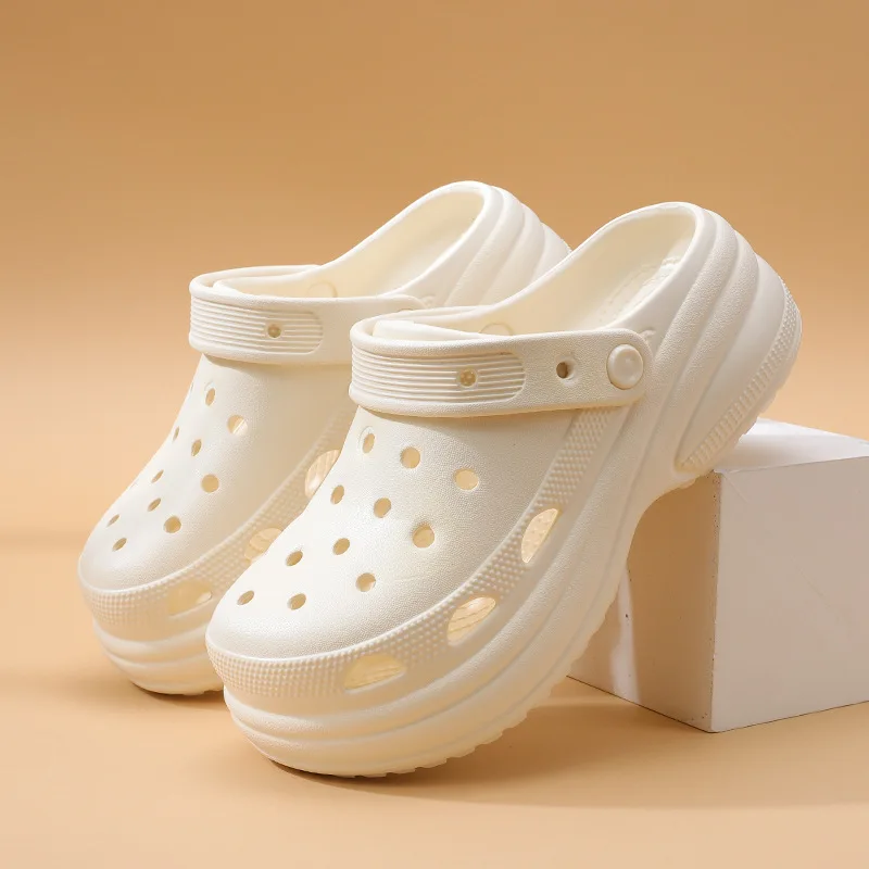 Hole Shoes Women's Summer Outer Wear Non-slip Breathable EVA Deodorant Wear-resistant Thick Sole Clogs Heightening Slippers