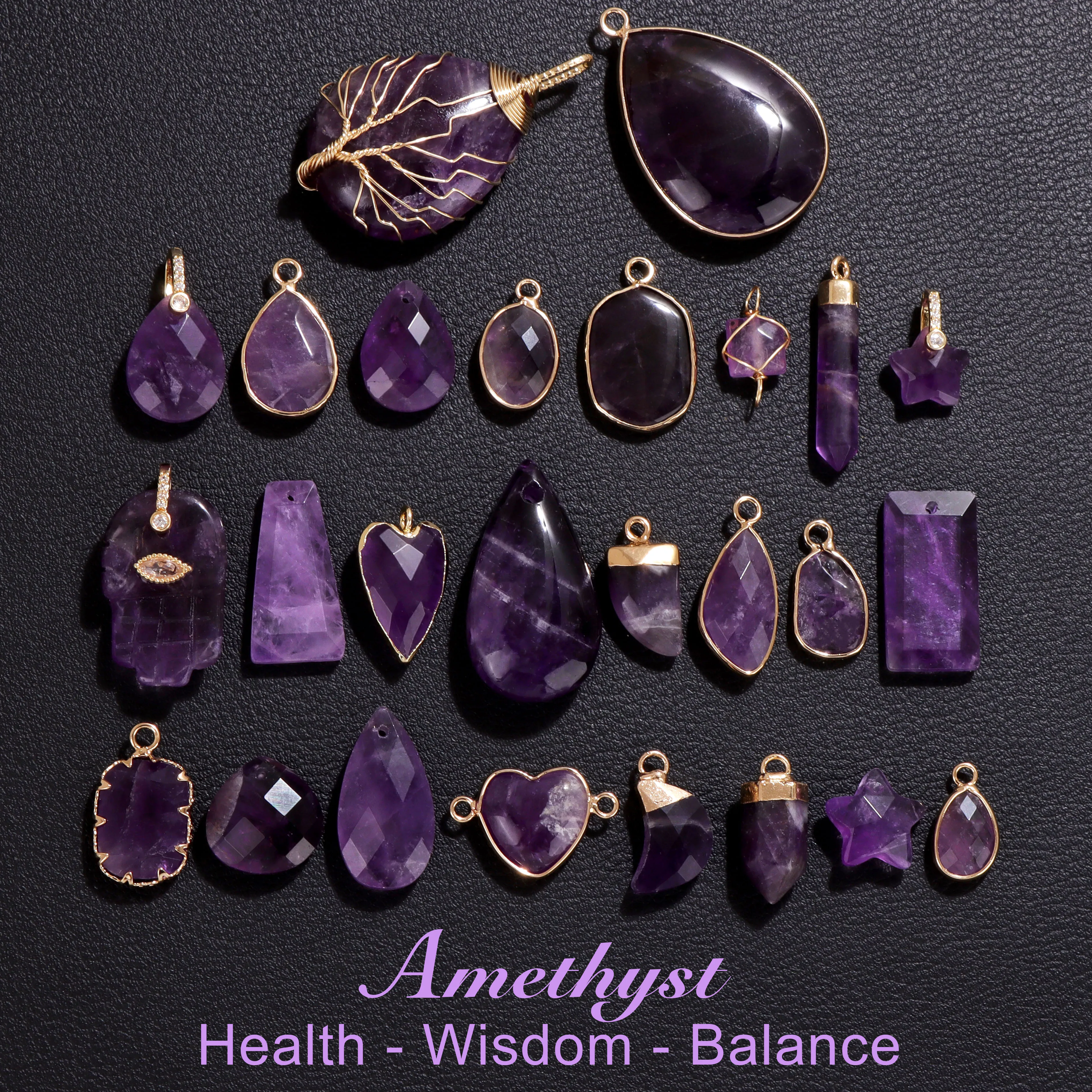 2PCS Naturstein Amethysten Anhänger Unregelmäßige Lila Quarz Kristall Perlen Charms für Schmuck Machen DIY Halskette Zubehör