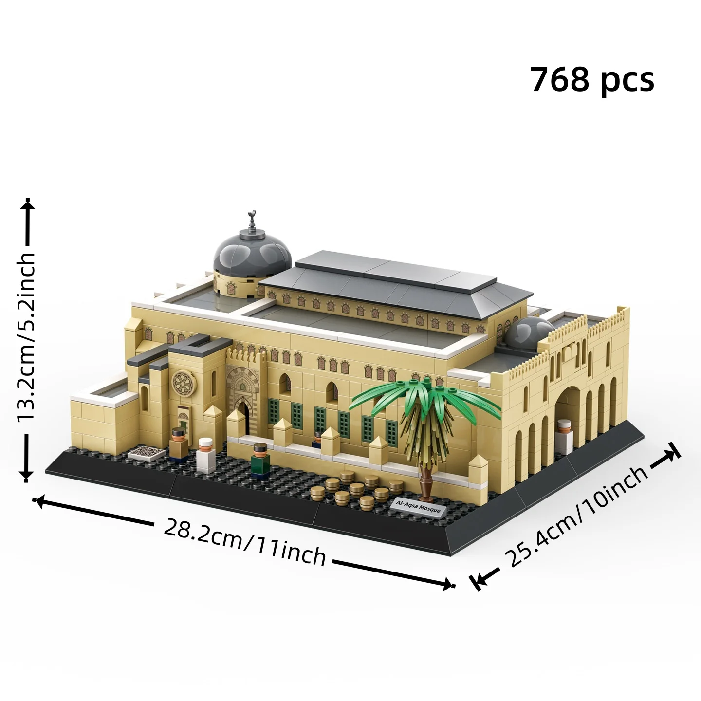 KNEW BUILT Felsendom-Bausteine: Jerusalem Achteckiges Wahrzeichen-Modell, Islamische Kunstdekoration, Premium Ramadan & Eid Geschenk – Detail 5