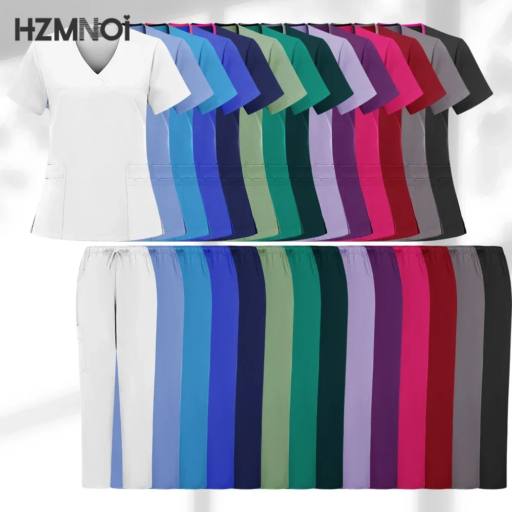 

Hospital Surgical Uniforms Women Beauty Tops Pant Medical Nurse Uniforms Scrubs Set Clinical Nursing Accessories Doctors Clothes