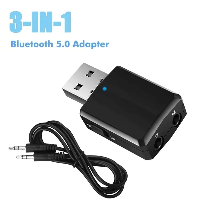 3 In 1 USB Wireless Bluetooth Audio Adapter 5.0 Transmiter Bluetooth For TV Computer Laptops Speaker Headset Bluetooth Receiver